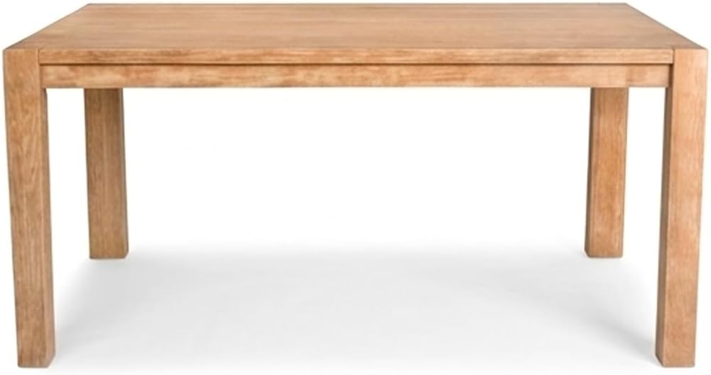 Janet 60" Transitional Rectangular Wood Dining Table with 4 Straight Legs, Large Solid Farmhouse Style Kitchen Furniture for 6 People, Essential Home Dining Room Centerpiece, Antique Natural Oak