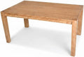 Janet 60" Transitional Rectangular Wood Dining Table with 4 Straight Legs, Large Solid Farmhouse Style Kitchen Furniture for 6 People, Essential Home Dining Room Centerpiece, Antique Natural Oak