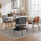 REONEY Dining Chairs Set of 2, Mid-Century Modern Kitchen Chairs, Black