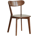100% Solid Oak Dining Chairs Set of 4, Mid-Century Modern Dining Room Chairs, Wooden Kitchen Chairs with Curved Backrest, Walnut Brown Finish, Sillas de Comedor (4 Chairs)