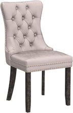 Velvet Dining Chairs, Tufted Kitchen & Dining Room Chairs, Beige, Set of 4