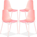Poly & BARK Isla Modern Kitchen Chairs Set of 4 - Plastic Dining Chair with Metal Legs - Quick Assembly Simple Cafe Chairs Plastic for Indoor or Outdoor - Pistachio Green