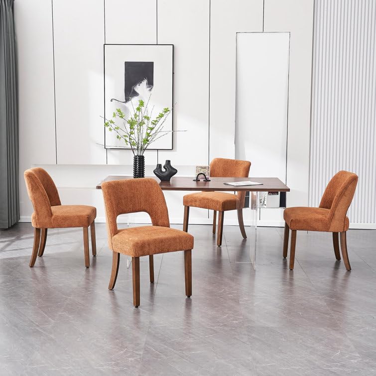 VKNOW Dining Chairs Set of 4, Fabric Dining Chairs, Green