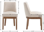 RIVOVA Upholstered Dining Chairs Set of 4, Modern Wooden Dining Room Chair Linen Fabric Kitchen Chairs Farmhouse Dinner Chair with Hardwood Frame, Beige