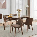 GarveeHome Wooden Dining Chair Set of 4 Upholstered Fabric Dining Chair