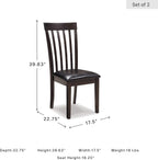 Signature Design by Ashley Hammis Dining Chair, Set of 2, Dark Brown