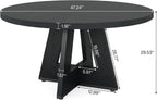Tribesigns 47 inch Round Dining Table Wood Kitchen Table for Dining Room, 47" Dinner Room Tables for 4-6, Farmhouse Accent Furniture with Wooden Tabletop and Cross Base, Black
