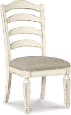 Signature Design by Ashley Realyn Wood Dining Chairs Set of 2, White