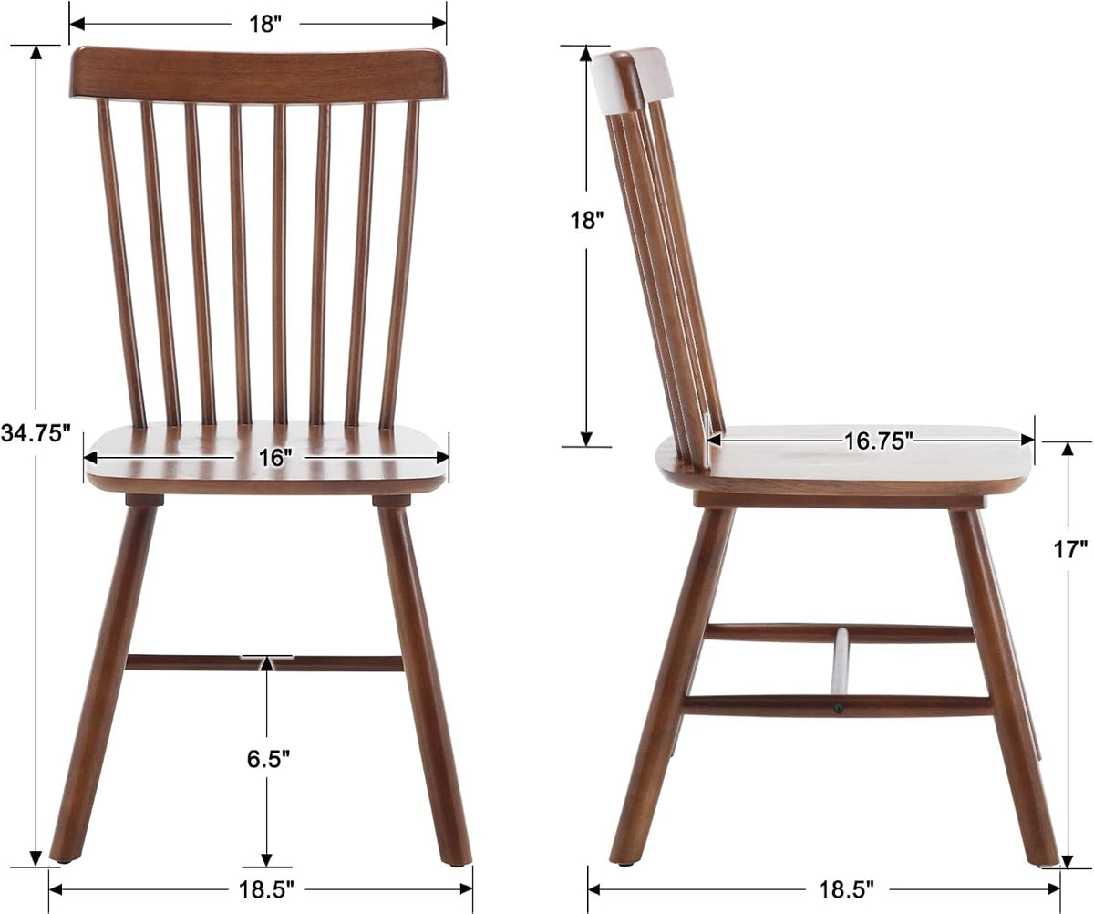 Windsor Dining Chairs Set of 6, Spindle Back Wooden Chairs