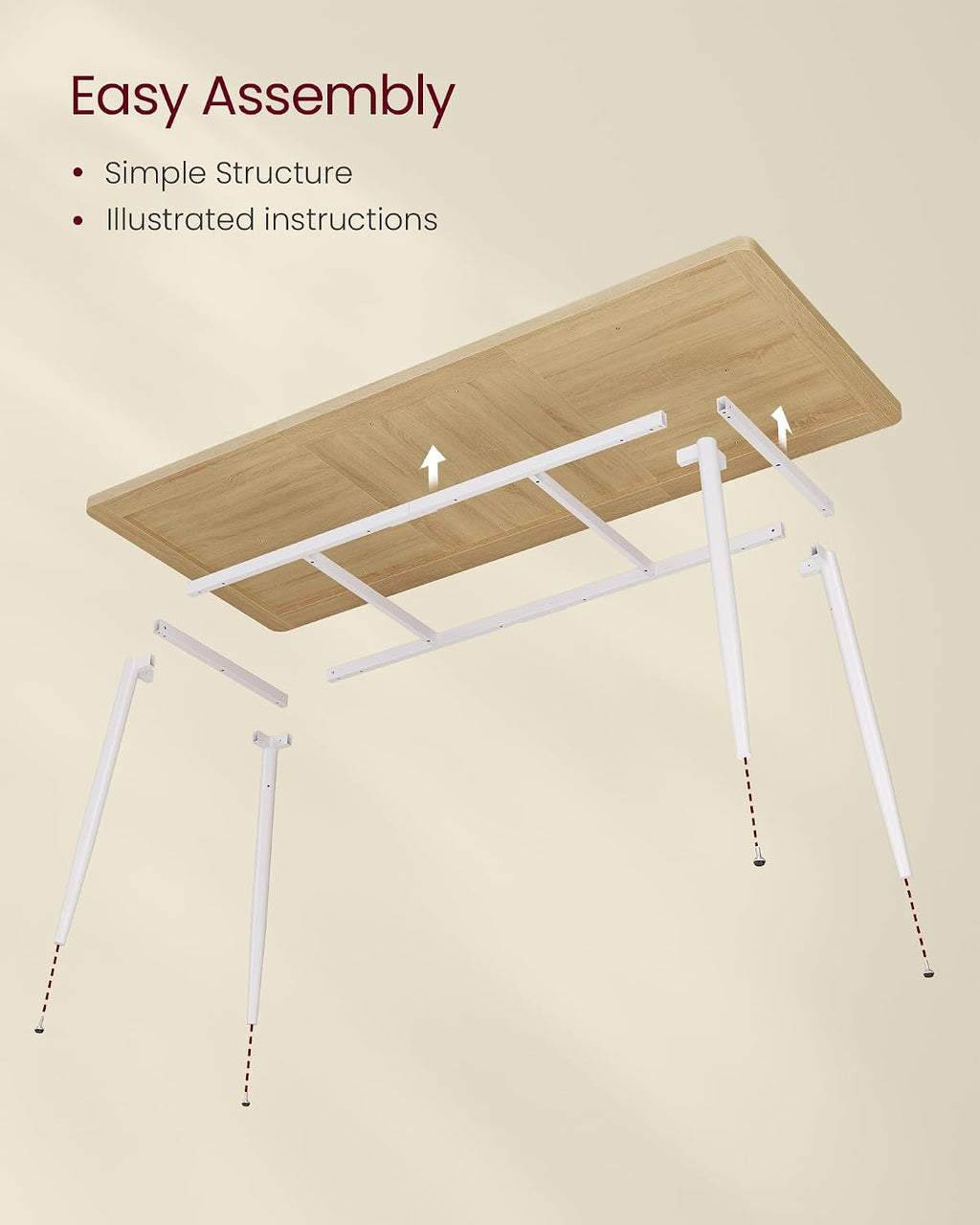 VASAGLE 70.9" Dining Table for 6-8 People, Modern Kitchen Table