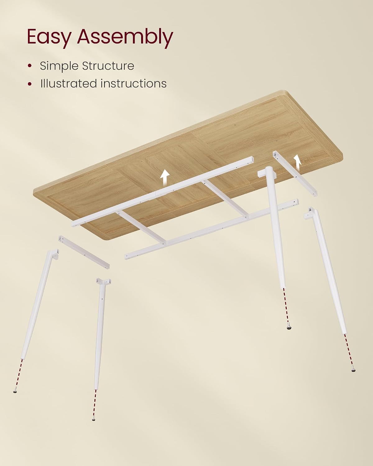 VASAGLE 70.9" Dining Table for 6-8 People, Modern Kitchen Table
