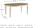 Signature Design by Ashley Extendable Round to Oval Dining Table, White
