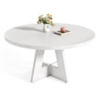 LITTLE TREE Round Dining Table for 4-6 People, 47 Inches Dining Room Table with Wooden Pedestal Base, Brown Dinner Tables, Circle Kitchen Tables for Kitchen, Living Room(Table Only)