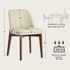 Usaint Modern Wooden Dining Chairs Set of 4 with Rubberwood Legs，Beige