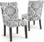 HomePop Parsons Classic Upholstered Accent Dining Chair, Set of 2, Suri Blue