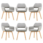 Mid Century Modern Dining Chairs Set of 2 & 4 & 6 Comfy Accent Chair Upholstered Kitchen Dining Living Room Chairs for Bedrooms Waiting Room Home Arm Desk Chair No Wheels (Wool White, 2)