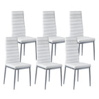 VEVOR Modern Dining Room Accent Chairs Set of 4, Upholstered Leather Side Chair for Living Room, Space-Saving Kitchen Chair with Thick Cushions and Metal Legs, Black