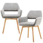 Mid Century Modern Dining Chairs Set of 2 & 4 & 6 Comfy Accent Chair Upholstered Kitchen Dining Living Room Chairs for Bedrooms Waiting Room Home Arm Desk Chair No Wheels (Wool White, 2)