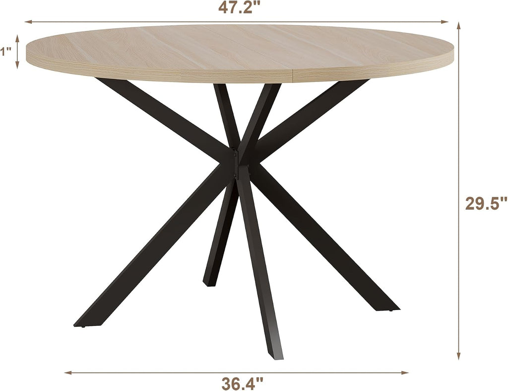 ChooChoo 47.2 Inch Round Dining Table for 4