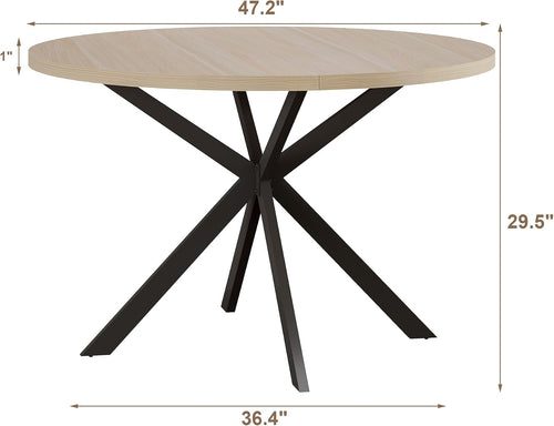 ChooChoo 47.2 Inch Round Dining Table for 4