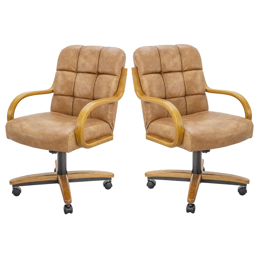 Chromcraft Ryland Swivel-Tilt Caster Dining Chair - Chestnut -Earth - 4pc