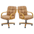 Chromcraft Ryland Swivel-Tilt Caster Dining Chair - Chestnut -Earth - 4pc