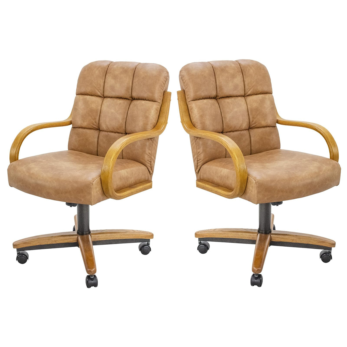 Chromcraft Ryland Swivel-Tilt Caster Dining Chair - Chestnut -Earth - 4pc