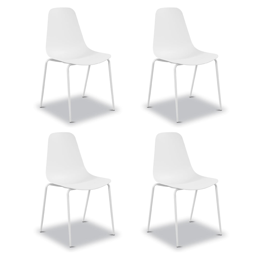 Poly & BARK Isla Modern Kitchen Chairs Set of 4 - Plastic Dining Chair with Metal Legs - Quick Assembly Simple Cafe Chairs Plastic for Indoor or Outdoor - Pistachio Green