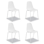 Poly & BARK Isla Modern Kitchen Chairs Set of 4 - Plastic Dining Chair with Metal Legs - Quick Assembly Simple Cafe Chairs Plastic for Indoor or Outdoor - Pistachio Green
