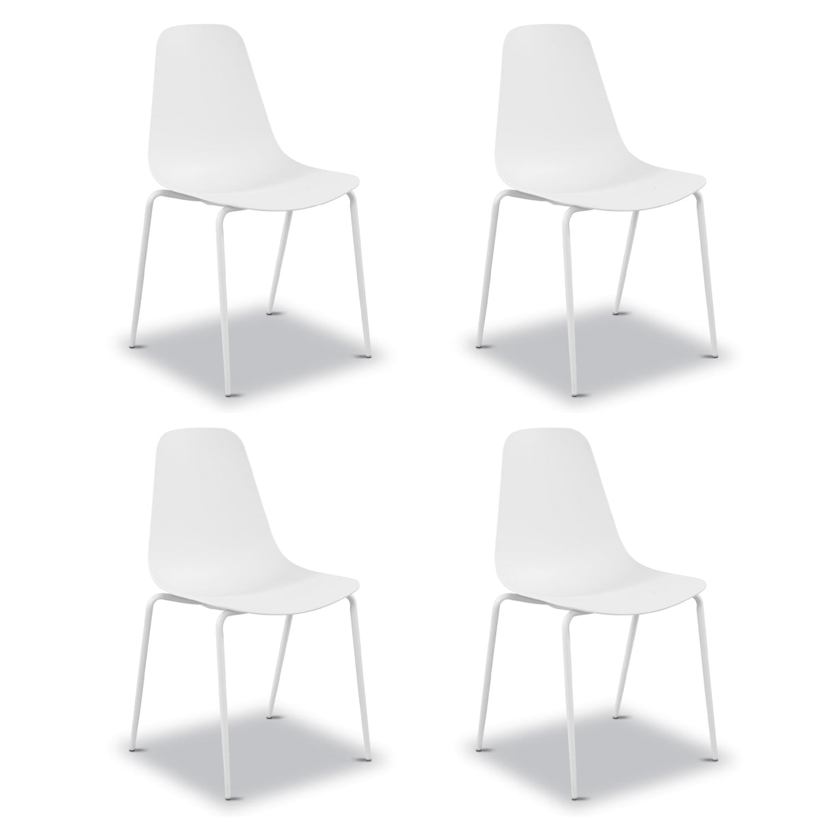 Poly & BARK Isla Modern Kitchen Chairs Set of 4 - Plastic Dining Chair with Metal Legs - Quick Assembly Simple Cafe Chairs Plastic for Indoor or Outdoor - Pistachio Green