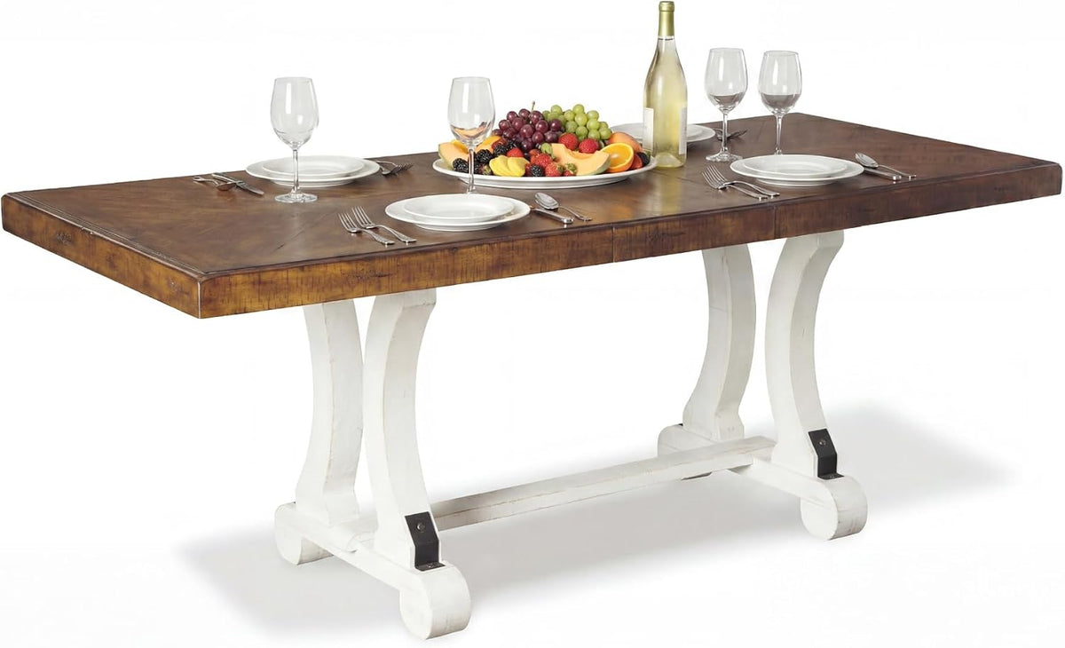Signature Design by Ashley Valebeck 1-Piece Dining Table, Farmhouse Trestle