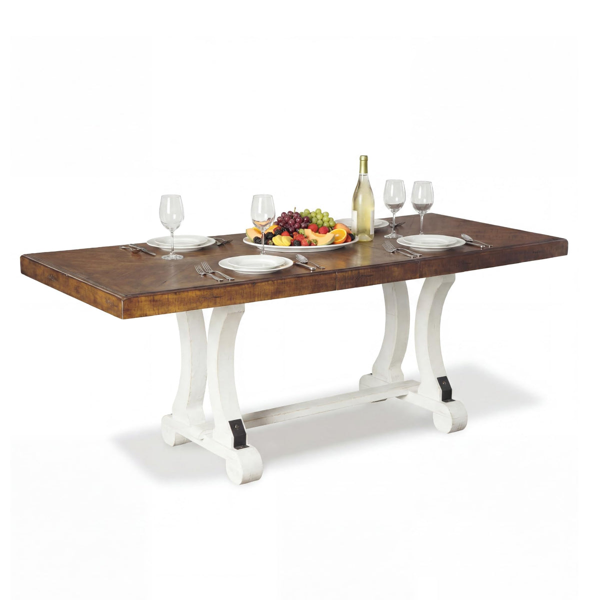 Signature Design by Ashley Valebeck 1-Piece Dining Table, Farmhouse Trestle