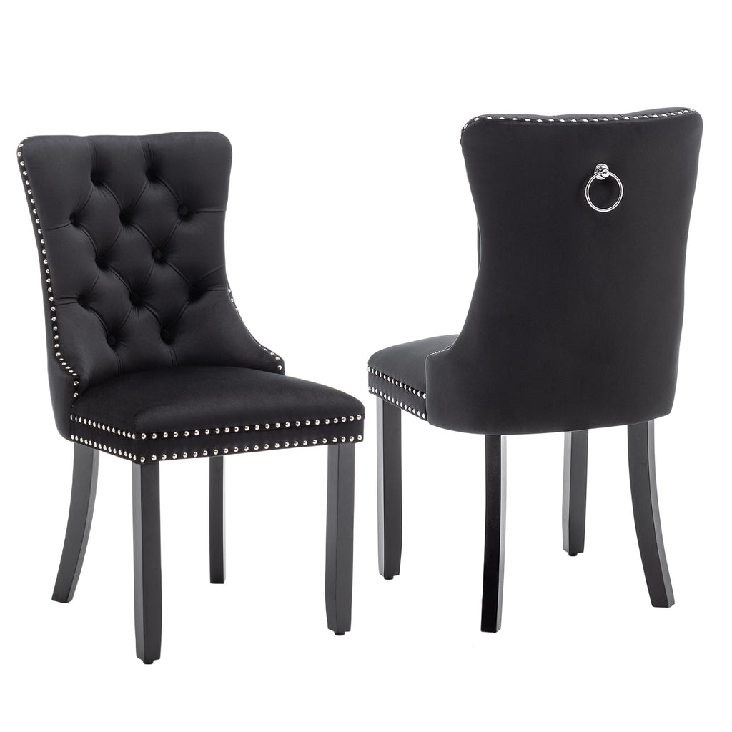 Velvet Dining Chairs, Tufted Kitchen & Dining Room Chairs, Beige, Set of 4