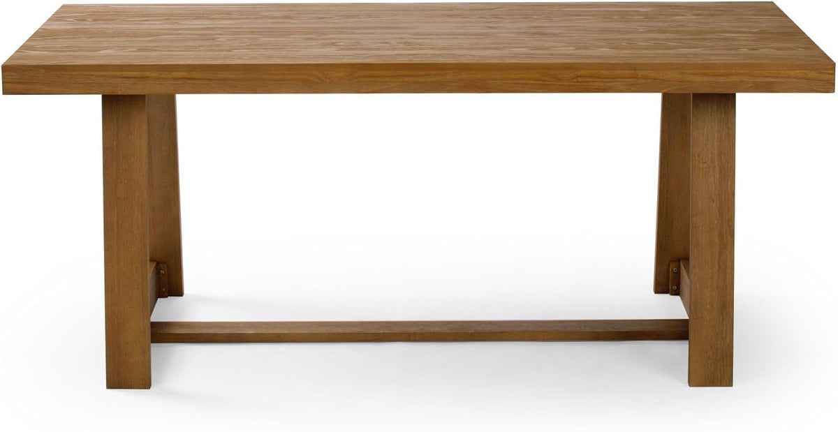 Plank+Beam Classic 72 Inch Dining Table, Rectangular, Pecan Wirebrush