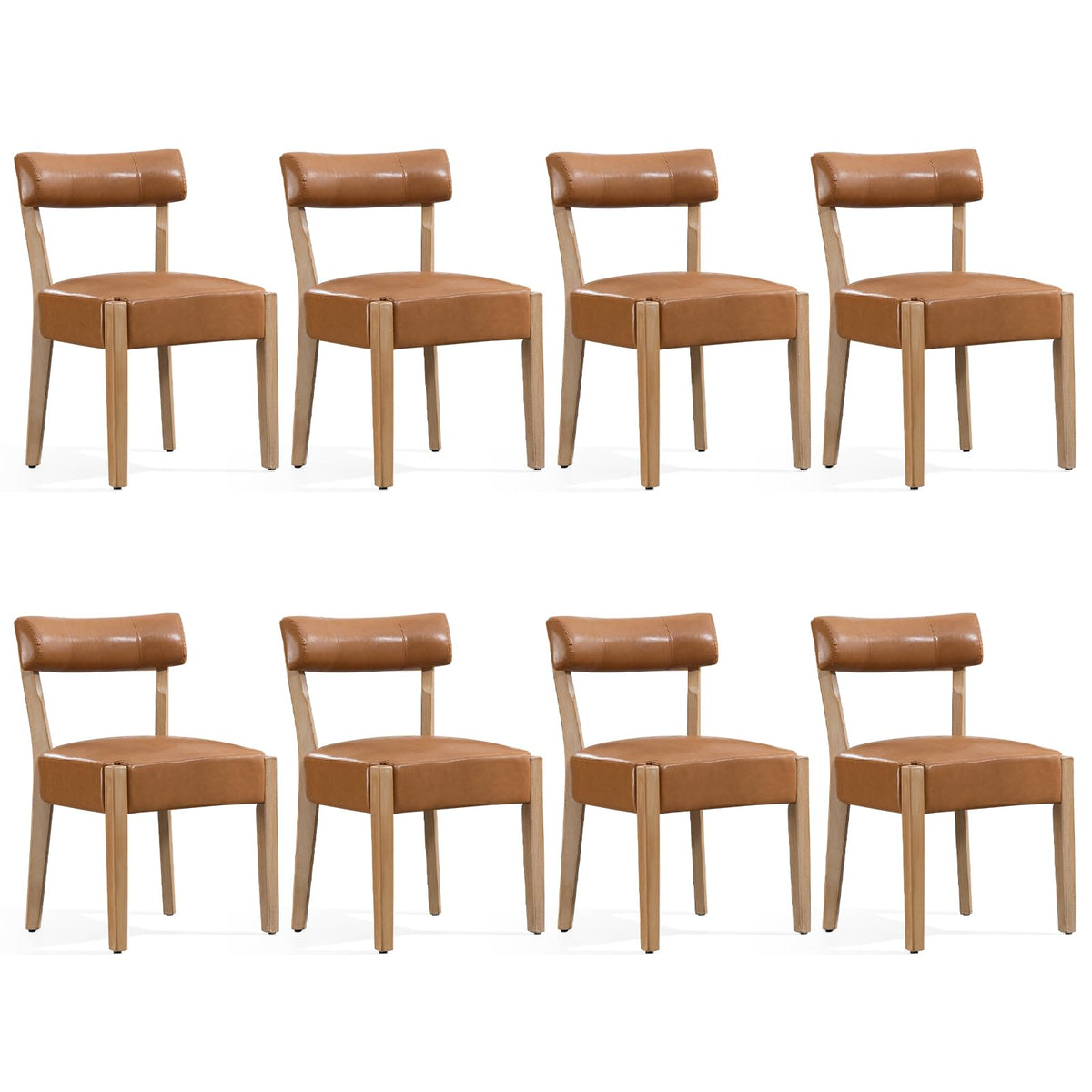 ZJhome Dining Chairs Set of 4,Mid Century Modern Dining Chair Set - Linen Upholstered Low Back Kitchen & Dining Room Chairs with Woven Design,Oatmeal Fabric