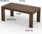 CABIHOME 71" Long Dining Table for 6-8, Rectangular Farmhouse Kitchen Dining Room Table w/Wider H Legs & Large Wooden Tabletop, Sturdy Frame, Wood Strip Base, for Apartment, Kitchen, Dining, Walnut
