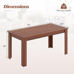 GIANTEX Dining Table for 4-6, 63" Large Rectangular Kitchen Table, Walnut