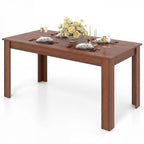 GIANTEX Dining Table for 4-6, 63" Large Rectangular Kitchen Table, Walnut
