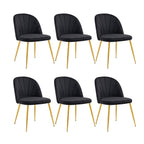 Velvet Dining Chairs Set of 4, Mid-Century Modern Upholstered Kitchen Chair with Metal Gold Legs for Living Room, Dining Room, White