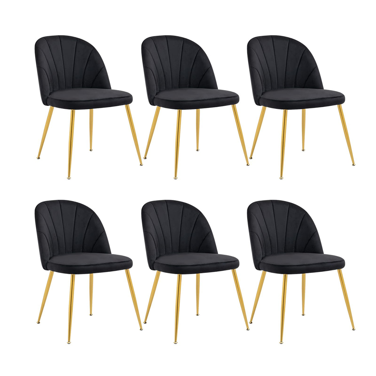 Velvet Dining Chairs Set of 4, Mid-Century Modern Upholstered Kitchen Chair with Metal Gold Legs for Living Room, Dining Room, White