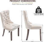 Velvet Dining Chairs, Tufted Kitchen & Dining Room Chairs, Beige, Set of 4