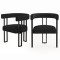 VIRRMO Boucle Dining Chair Set of 4 Corduroy Upholstered Dining Room Chairs Kitchen Chairs with Metal Legs Mid Century Modern Chair for Dining Room, Kitchen (Cream, 4)
