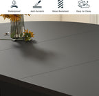 41 in-78 in Extendable Dining Room Table for 4-8, Round Expandable Kitchen Table with Fluted Base, Modern Oval Dinner Tables for Dining Room Kitchen Living Room (Black)