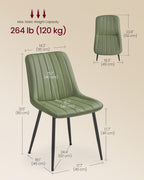 VASAGLE Dining Chairs Set of 4, Upholstered Kitchen Chairs, PU Leather