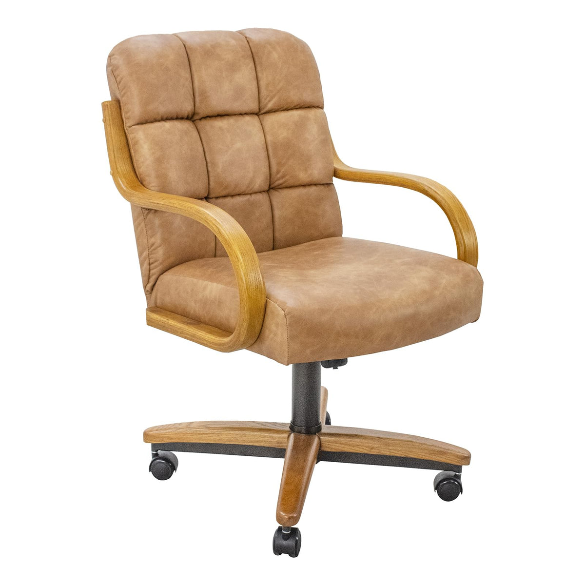 Chromcraft Ryland Swivel-Tilt Caster Dining Chair - Chestnut -Earth - 4pc