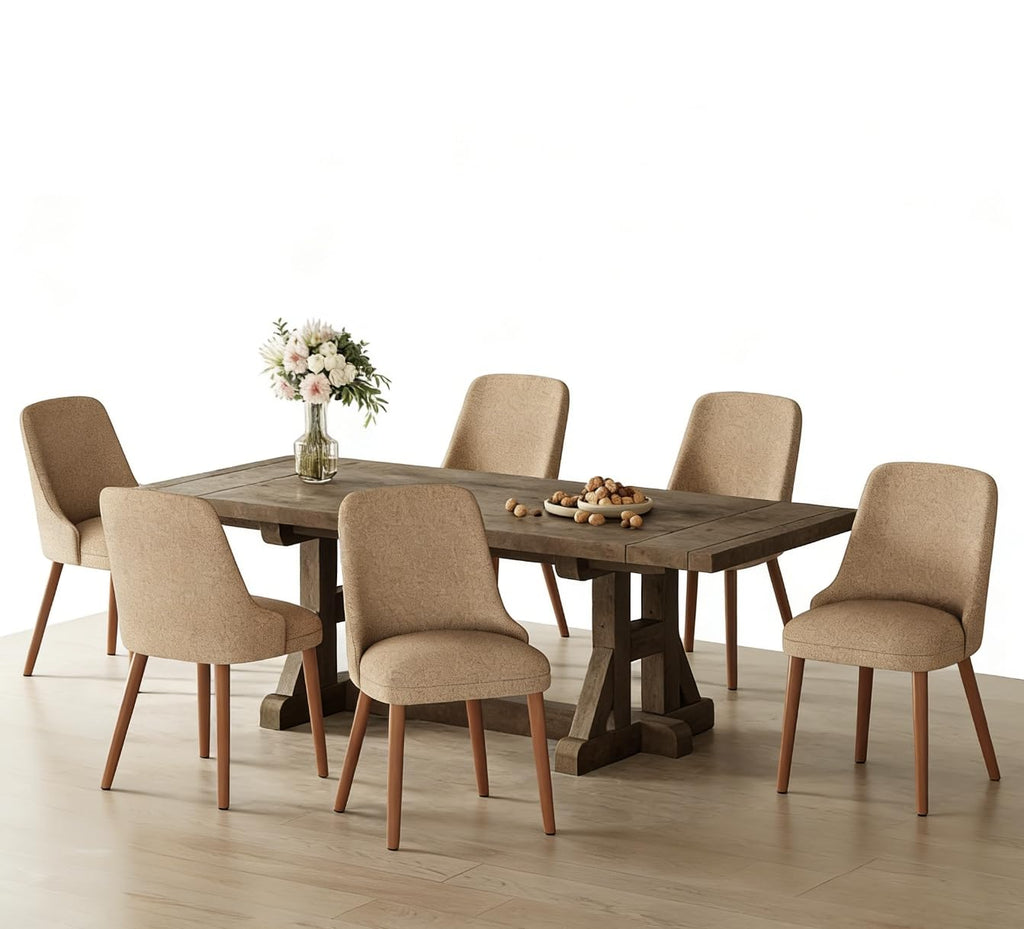MALOL Upholstered Dining Chairs Set of 4 with High-Back, Beige