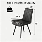 Black Faux Leather Dining Chairs Set of 4,Mid Century Modern Kitchen Chairs