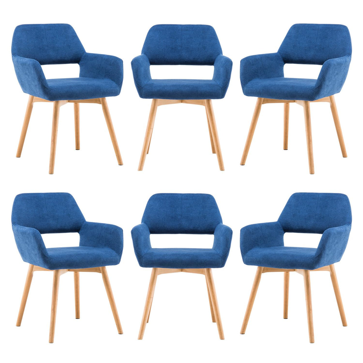 Mid Century Modern Dining Chairs Set of 2 & 4 & 6 Comfy Accent Chair Upholstered Kitchen Dining Living Room Chairs for Bedrooms Waiting Room Home Arm Desk Chair No Wheels (Wool White, 2)