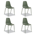 Poly & BARK Isla Modern Kitchen Chairs Set of 4 - Plastic Dining Chair with Metal Legs - Quick Assembly Simple Cafe Chairs Plastic for Indoor or Outdoor - Pistachio Green