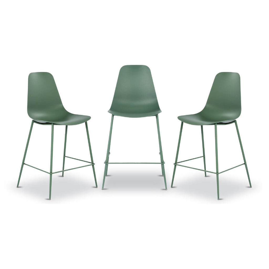 Poly & BARK Isla Modern Kitchen Chairs Set of 4 - Plastic Dining Chair with Metal Legs - Quick Assembly Simple Cafe Chairs Plastic for Indoor or Outdoor - Pistachio Green